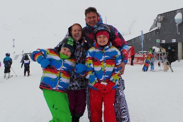 Elliot and Jenn Nicholson flew over from Brisbane with their sons Lachlan (10) and Tristan (8) to enjoy the first day of the season.